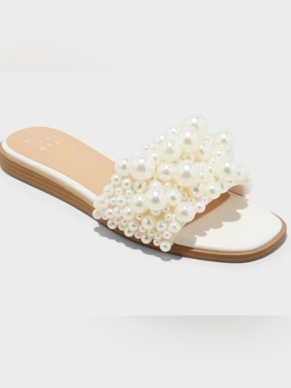 A New Day Jasmine Pearl White Embellished Sandals - Size 7